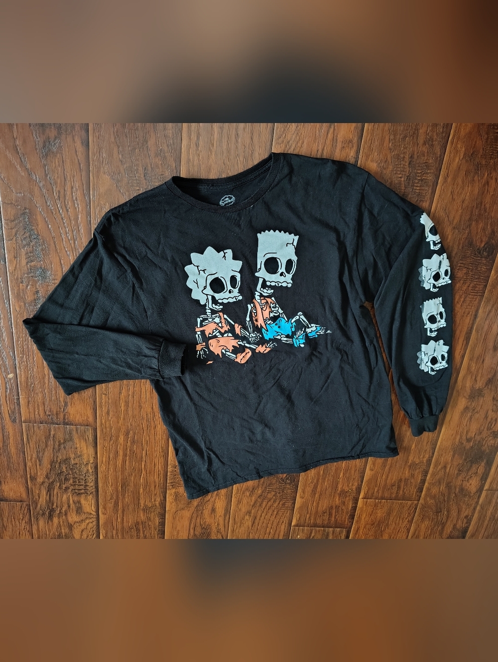 The Simpsons Lisa and Bart skeletons long sleeve T-shirt Size L